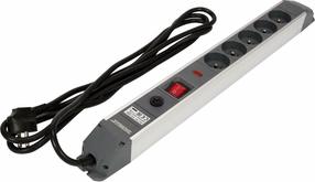 Pikendusjuhe Sthor 72372, 3G1.5, 3 m, IP20, 5 pesa, lülitiga, must v.