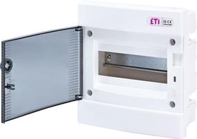 Модульная панель ETI ECM08PT, подсетевой, IP40, 8 mод., белый цв./черный цв.