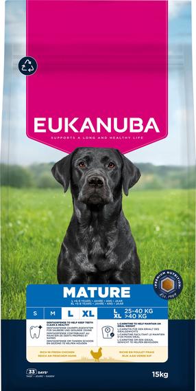 Kuiv koeratoit Eukanuba Mature, kanaliha, 15 kg