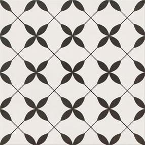 Flīzes, akmens Cersanit Patchwork Black 5902115769504, 29.8 cm x 29.8 cm, balta krās./melna krās.