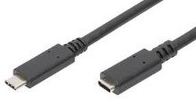 Kaabel Assmann Digitus, 2 x USB-C female, 200 cm, must v.