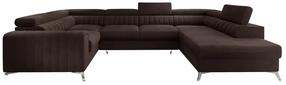 Kampinė sofa Louis Nube 22, tamsiai ruda sp., dešininė, 202 x 347 cm x 92 cm