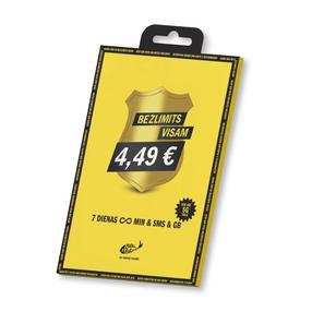 Карта предоплаты Zelta Zivtiņa sākuma kompl. 4,49EUR, Mini SIM
