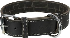 Kaelarihm koertele Trixie Rustic Heartbeat, must v., 550 - 650 mm x 40 mm