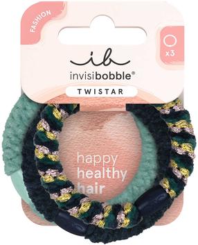 Matu gumija, komplekts Invisibobble Twistar, zaļa krās., 3 gab.