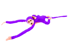 Pliušinis žaislas beždžionė Lean Toys, violetinė sp., 10 cm