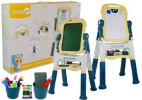 Piešimo lenta Lean Toys Magnetic Double Sided Easel, 87 cm, mėlyna sp./balta sp./geltona sp.