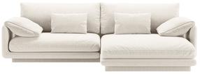 Kampinė sofa Micadoni Torino Structured, kreminė sp., dešininė, 250 x 170 cm x 83 cm