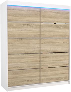 Skapis ADRK Spectra, balts krās./koka krās., 180 cm x 58 cm x 200 cm