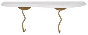Sieninė lentyna Kalune Design Lierre, aukso sp./balta sp.