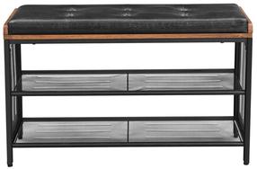 Suoliukas su batų lentyna Songmics, rudas/juodas, 80 cm x 30 cm x 48 cm