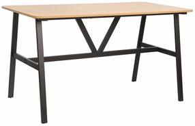 Valgomojo stalas Home4you Svea, ruda sp./juoda sp., 140 cm x 70 cm x 76 cm