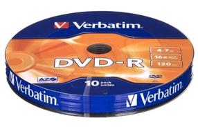 Kirjutatav CD-plaat Verbatim DVD-R, 4.7 GB, 10tk