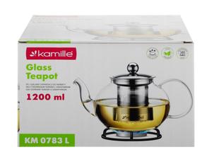 Arbatinukas su sieteliu Kamille KM-0783L, 1.2 l, skaidri sp./sidabro sp.