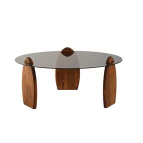 Kavos staliukas Kalune Design Surf, pilka sp./kaštonų ruda sp., 90 cm x 90 cm x 41 cm