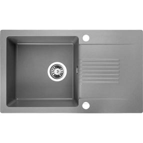 Virtuvinė plautuvė Laveo Celia SBC_511T, Grey, granitas, 76 cm x 44 cm x 17 cm, pilka sp.