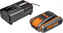 Akumuliatoriaus ir įkroviklio komplektas Worx WA3601, 20 V, li-ion, 2000 mAh