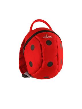 Bērnu mugursoma LittleLife Toddler Backpack Ladybird, melna krās./sarkana krās., 12 cm x 23 cm x 18 cm