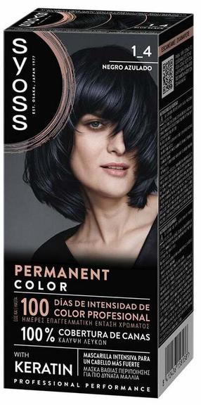 Plaukų dažai Syoss Permanent Color, negro azulado sp., 1,4