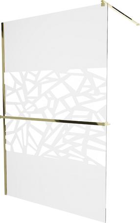 Dušo sienelė Mexen Kioto+ Walk-In, 100 cm x 200 cm, aukso sp./grūdintas
