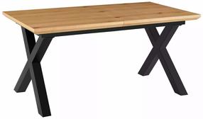 Valgomojo stalas išskleidžiamas Xaviero II, ąžuolo sp./juoda sp., 160 - 240 cm x 90 cm x 76 cm