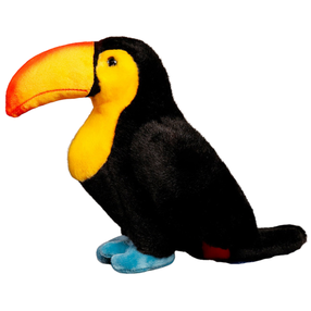 Pliušinis žaislas papūgos Lean Toys Toucan 22180, mėlyna sp./juoda sp./oranžinė sp., 25 cm