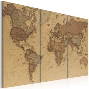 Reprodukcija Artgeist Stylish World Map N6456-DKXPWD, 120 cm x 80 cm