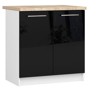 Apatinė virtuvinė spintelė Akord Oliwia, balta sp./juoda sp., 60 cm x 80 cm x 85 cm
