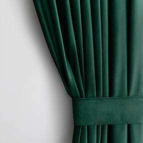 Naktinė užuolaida, su raiščiu Restilo Velvet, žalia sp., 140 cm x 245 cm