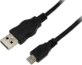 Laidas Logilink USB 2.0 A male, Micro USB B male, 1 m, juoda sp.