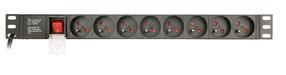 Buitinis ilgintuvas Gembird EG-PDU-014-F, 3 x 1,5 mm², 3 m, 8 lizdų, su jungikliu, juoda sp.
