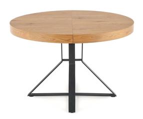 Stalas išskleidžiamas Mercy, ąžuolo sp./juoda sp., 120 - 160 cm x 120 cm x 80 cm