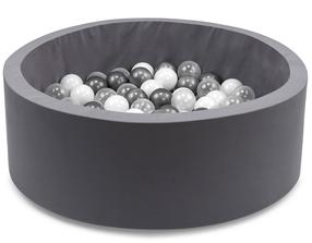 Baseinas su kamuoliukais Kalune Design Bubble Pops, ⌀ 85 cm, 150 vnt, skaidri sp./balta sp.