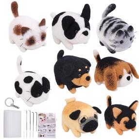 Tekstilinių figūrų gamybos rinkinys, gyvūnai Lean Toys Felting Kit, (spalva/dizainas parenkami atsitiktine tvarka)