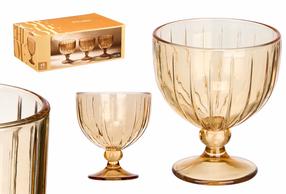 Saldējuma trauks Kinvara Chloe 12419, 350 ml, Ø 10.5 cm, dzeltena krās., stikls