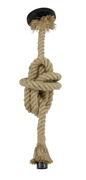 Valgusti rippuv CristalRecord Knotted Rope, E27, 1, pruun v. / must v.