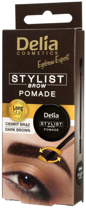 Uzacu pomāde Delia Cosmetics Eyebrow Expert Stylist, 4 ml, tumši brūna krās. dark brown