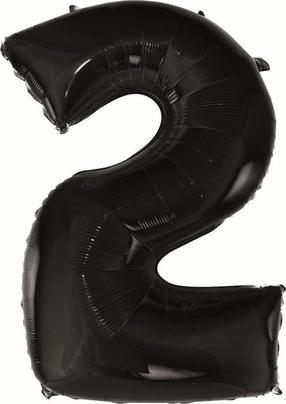 Фольгированный шар цифра GoDan Beauty & Charm Nr. 2 (92cm), черный цв.