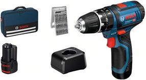 Gręžtuvas Bosch GSB 12V-15 2x2.0Ah 25 ACC GAL, 12 V