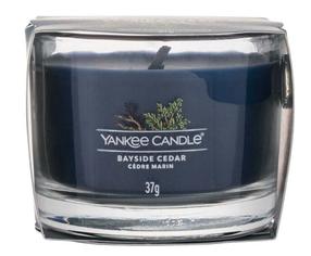 Svece, aromātiskā Yankee Candle Bayside Cedar, 7 - 10 h, 37 g, zila krās.