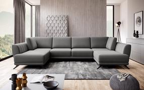 Kampinė sofa Larco Gojo 5, pilka sp., 191 x 362 cm x 90 cm