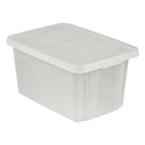 Kaanega hoiukarp Curver Essentials, 45 l, läbipaistev v./valge v., 40 x 570 x 30 cm