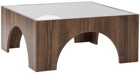 Kafijas galdiņš Kalune Design Seine, valriekstu krās./tumši pelēka krās., 80 cm x 80 cm x 35 cm