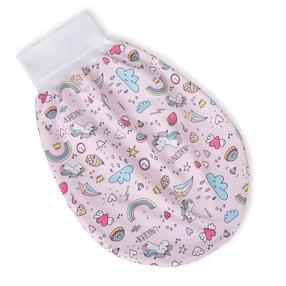 Тонкий спальный мешок для младенца Ceba Baby Raccoon, белый цв./розовый цв., 60 см x 42 см