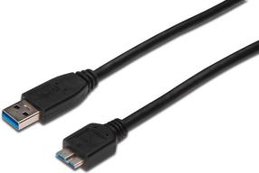 Провод Assmann AK-300116-010-S USB 2.0 A male, Micro USB B male, 1 м, черный цв.