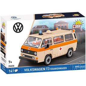 Konstruktors, automašīna Cobi Volkswagen T3 Krankenwagen 24636, 141 gab., daudzkrāsaina