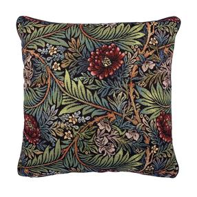 Dekoratyvinė pagalvėlė Home4you Holly Twisting Leaves, ruda sp./raudona sp./žalia sp., 45 cm x 45 cm
