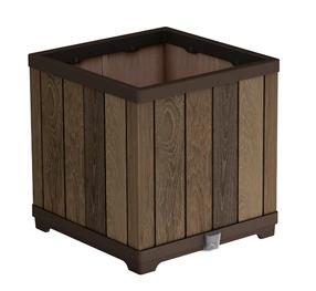 Puķu pods Keter Deco Square, plastmasa, 45.5 cm x 45.5 cm, valriekstu krās.