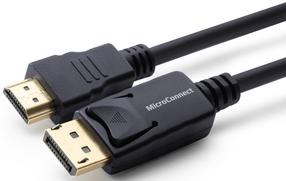 Laidas MicroConnect DisplayPort to HDMI HDMI male, Displayport male, 10 m, juoda sp.