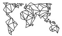 Sienos dekoracija Wallity World Map Metal Decor 4, 140 cm x 80 cm